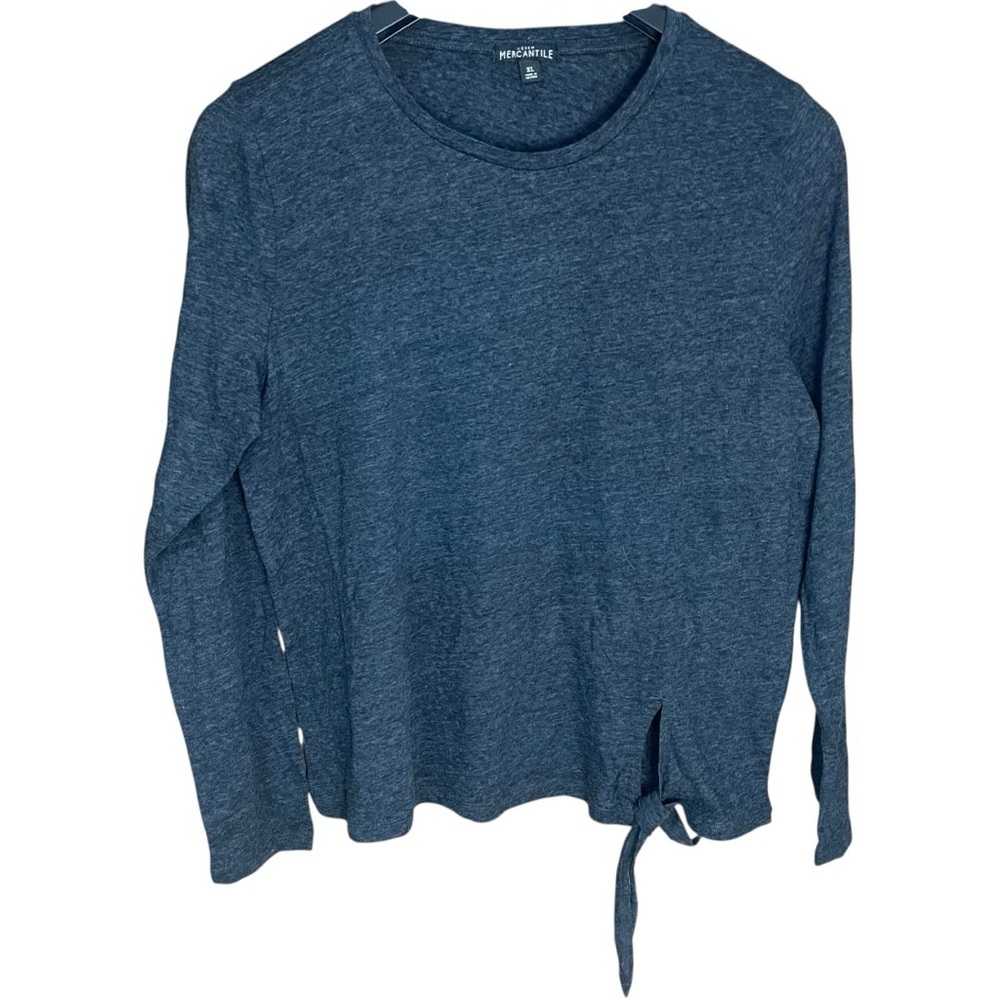 J. Crew Mercantile Side Tie T-Shirt Heather Gray